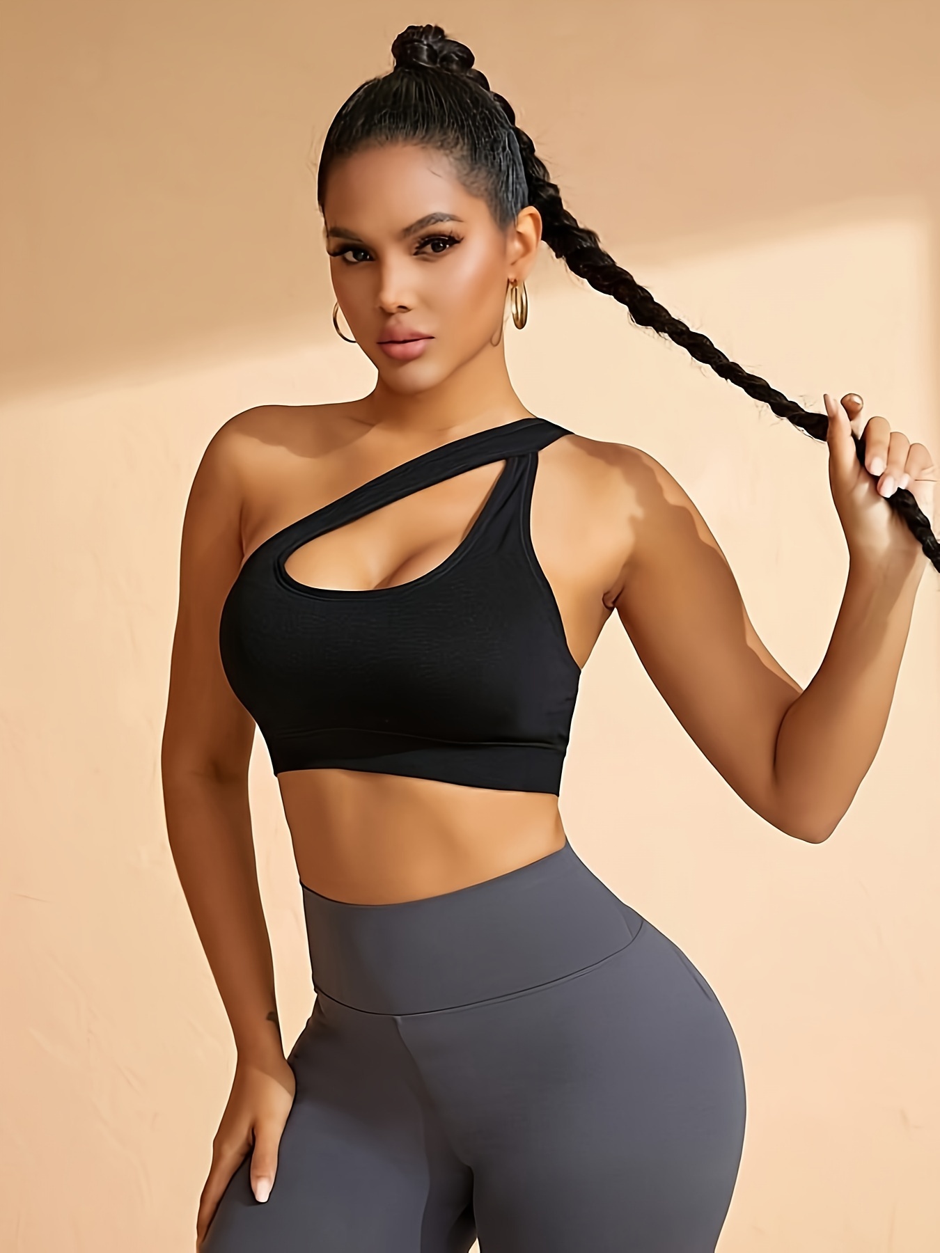 One Shoulder Sports Bra - Temu New Zealand