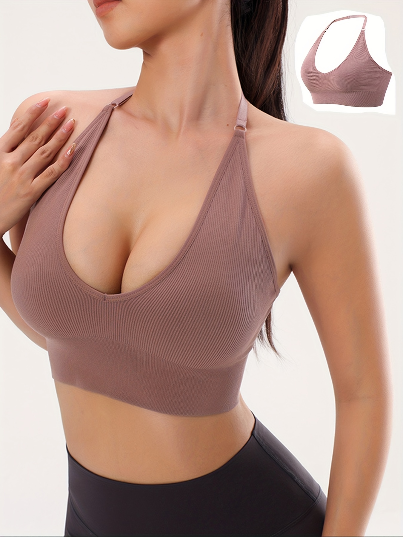 Women's Minimalist Lace and Beautiful Back Gathered and Seamless Sexy and  Comfortable Bra Pack of Sports Bras for Women Beige : : Clothing,  Shoes & Accessories