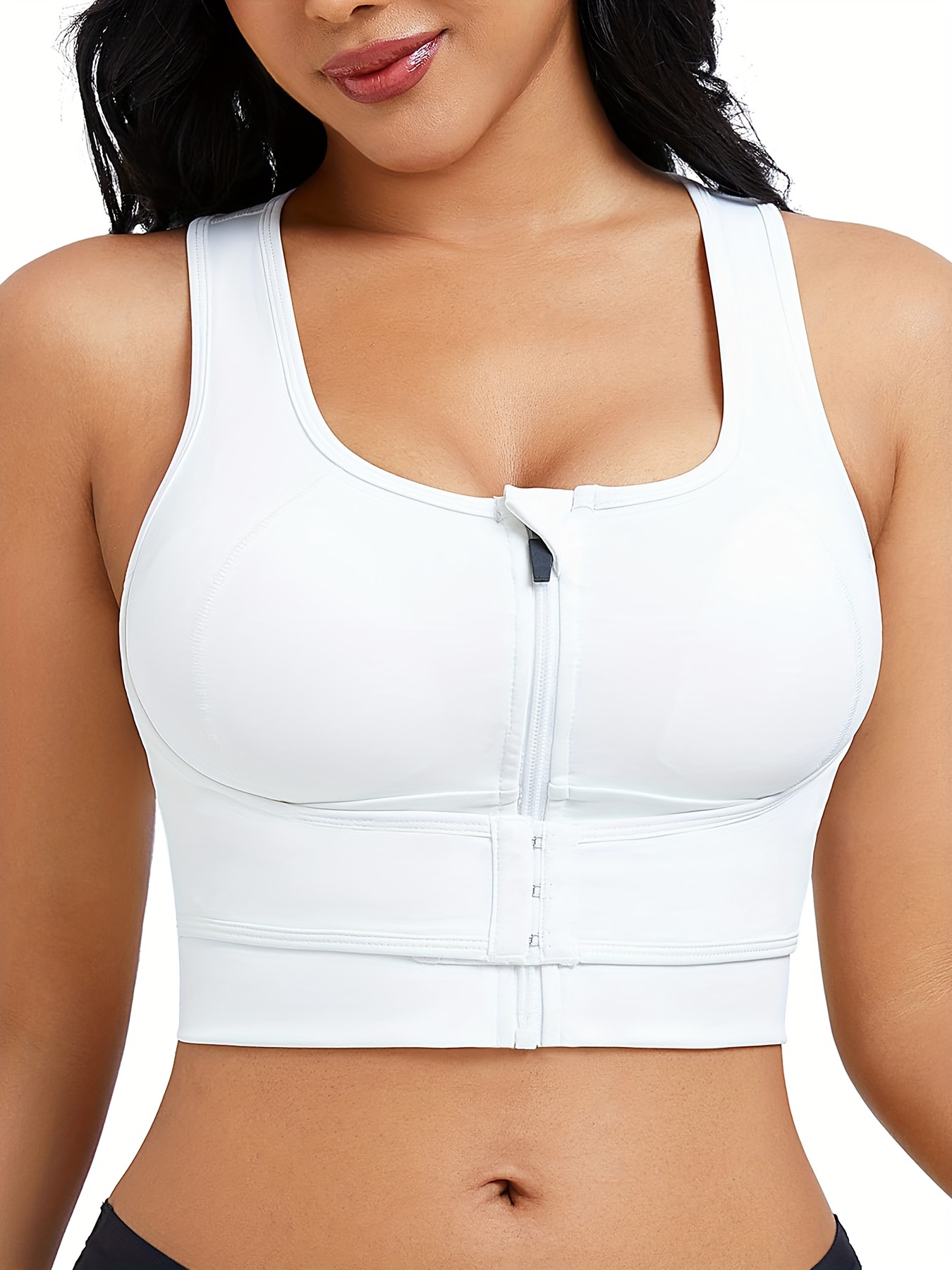 Women Seamless Round Neck Daily Padded Sports Bra Top with Adjustable Cross  Back Straps