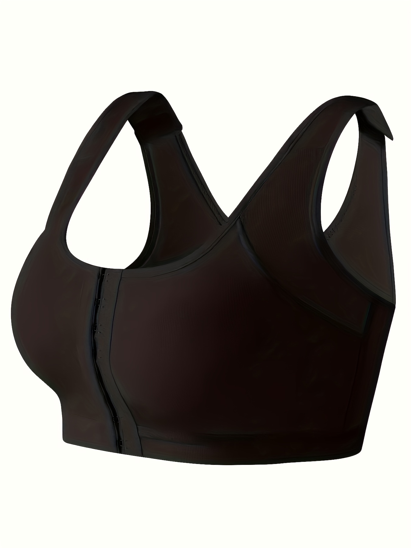 Button Front Sports Bra for Women Push Up Adjustable Wireless Bras Medium  Impact Full Figure Comfortable Brassiere