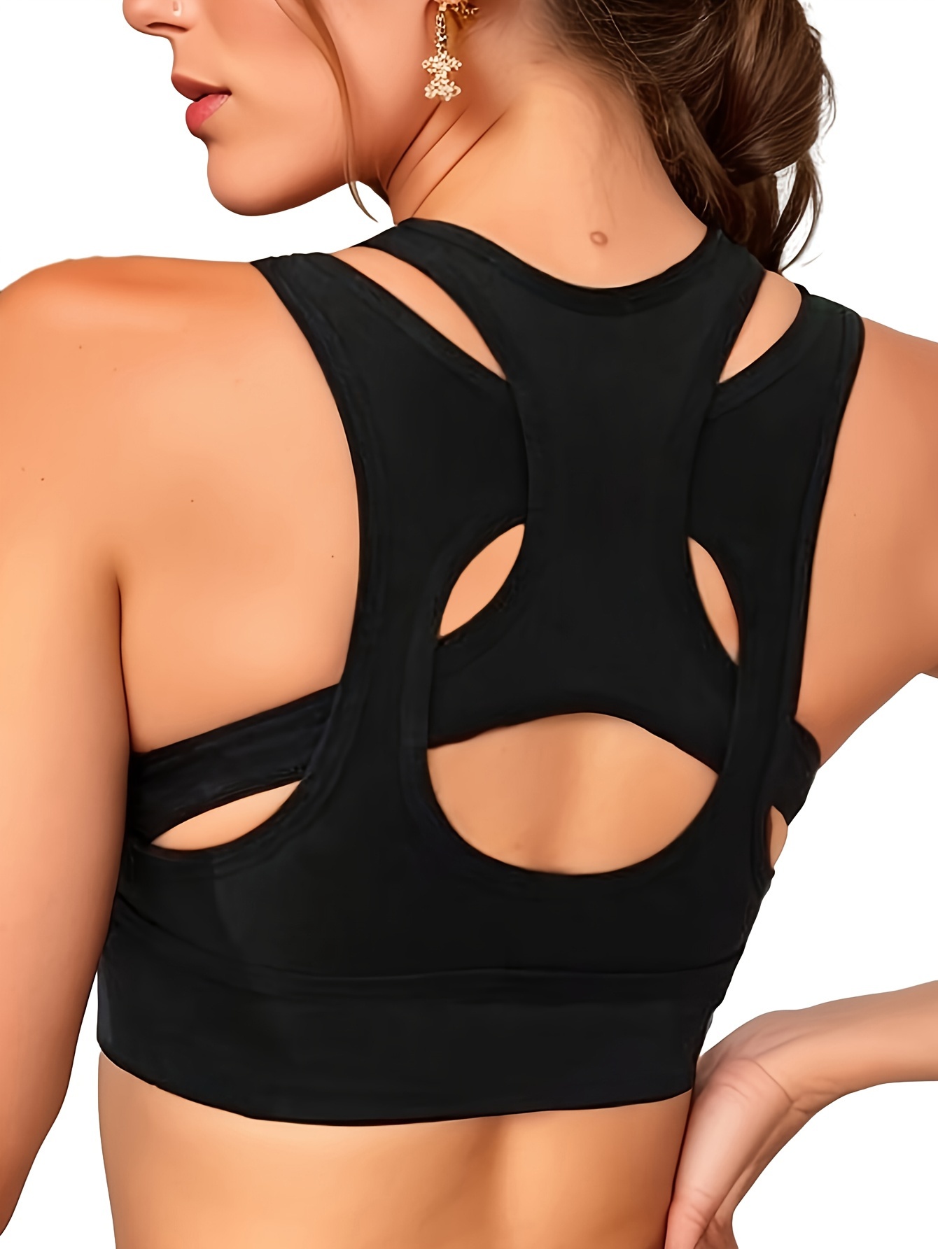 Women's Hooded Sports Bra Fashion Outer Wear Fitness Yoga Underwear  Seamless Hollow Breathable Vest Shockproof Gathering Sports Vest Sexy  Camisole Black : : Fashion