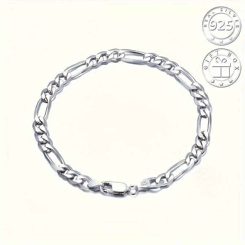Men's Hypoallergenic Silver Plated Bracelet Classic Soft - Temu