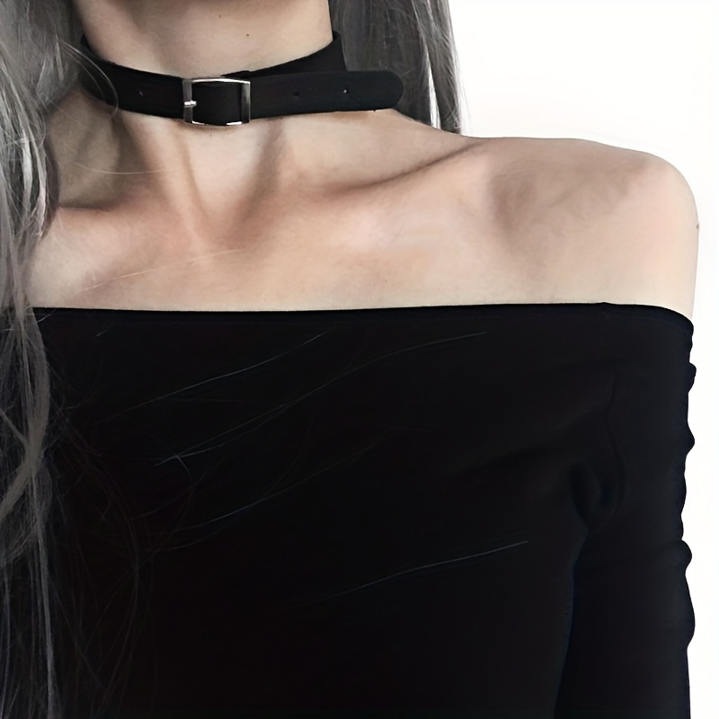 Black Velvet Collar Choker Golden Long Strip Pendant Women's - Temu