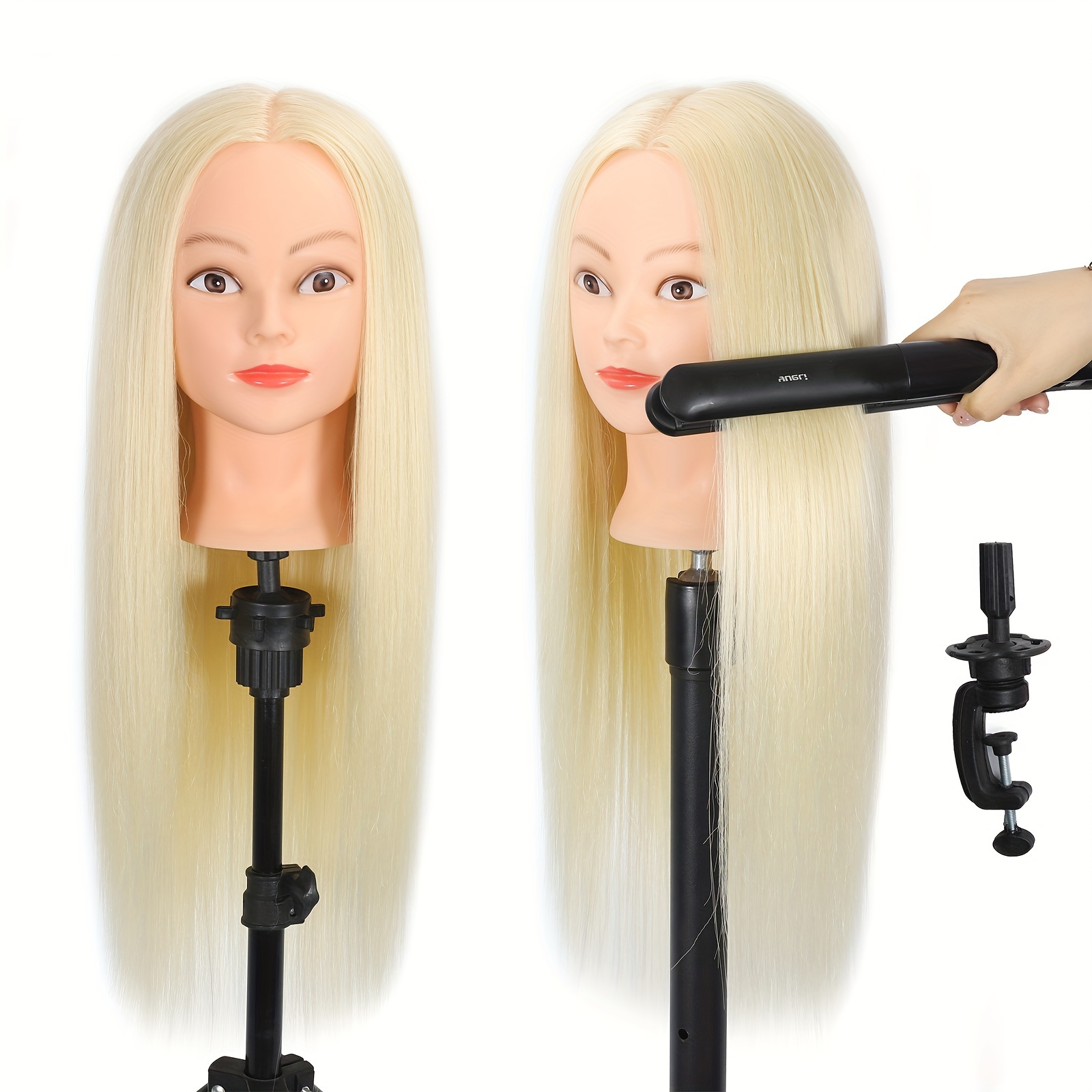 Blonde Mannequin Head With Hair Hair Mannequins To Practice - Temu