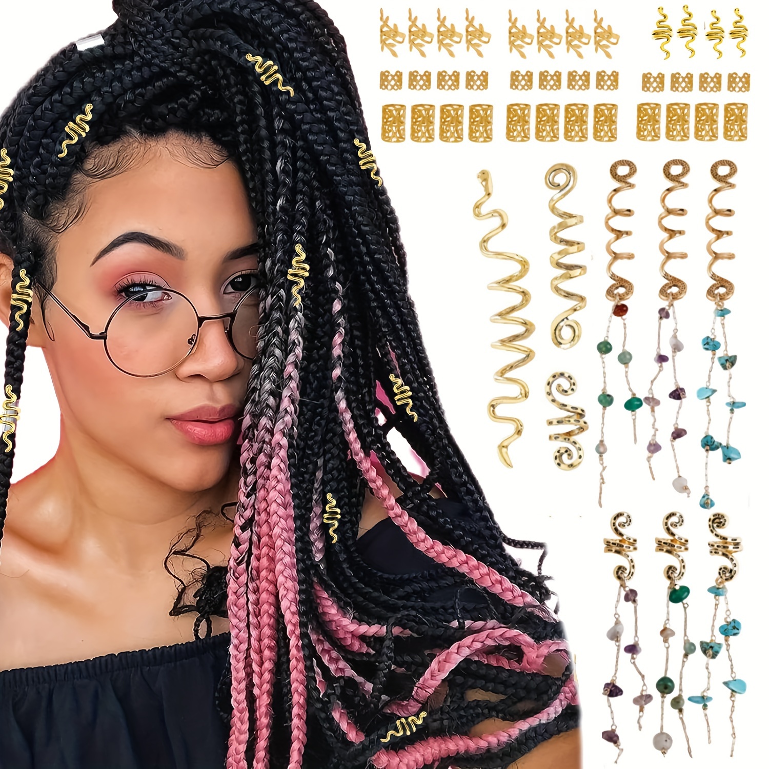10Pcs Shell Hair Beads Dread Beads, Metal Dreadlock Hair Accessories, Shell  Beads For Braids Twist And Dreadlo