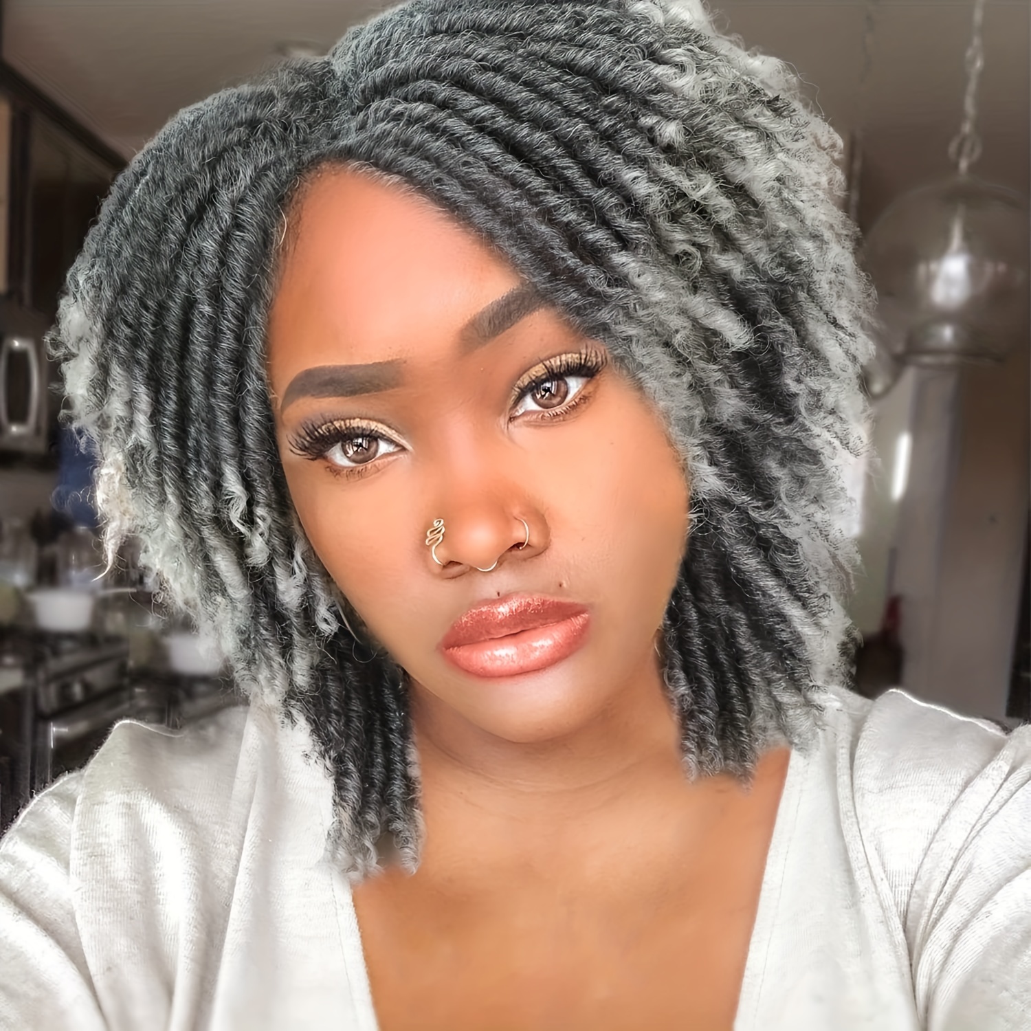 Gray And Black Wigs Temu