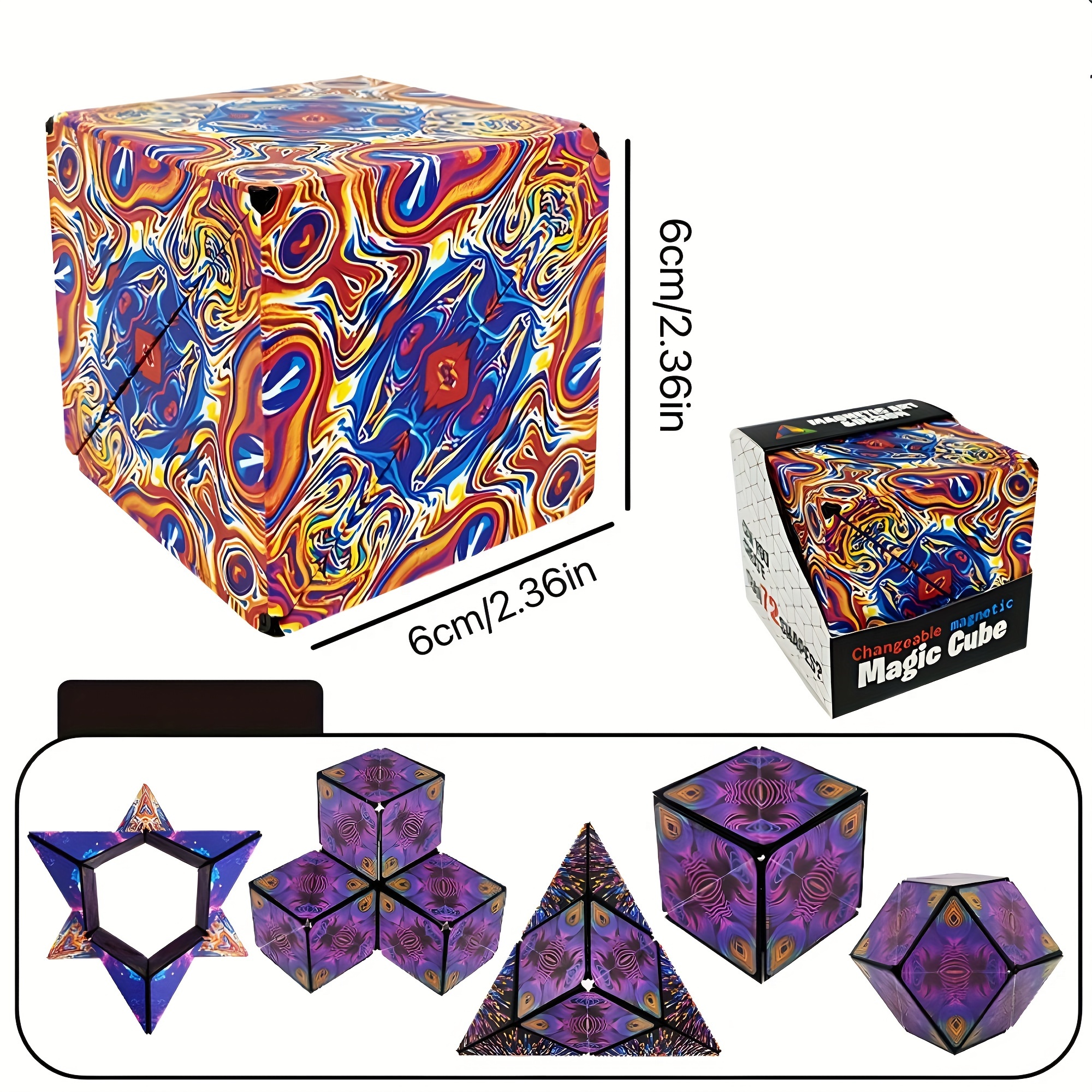 Infinity Flip Magic Cube Puzzle magnétique, une variété de jouets avec un  outil de forme illimité pour enfants et adultes, décompression pour le  stress - AliExpress