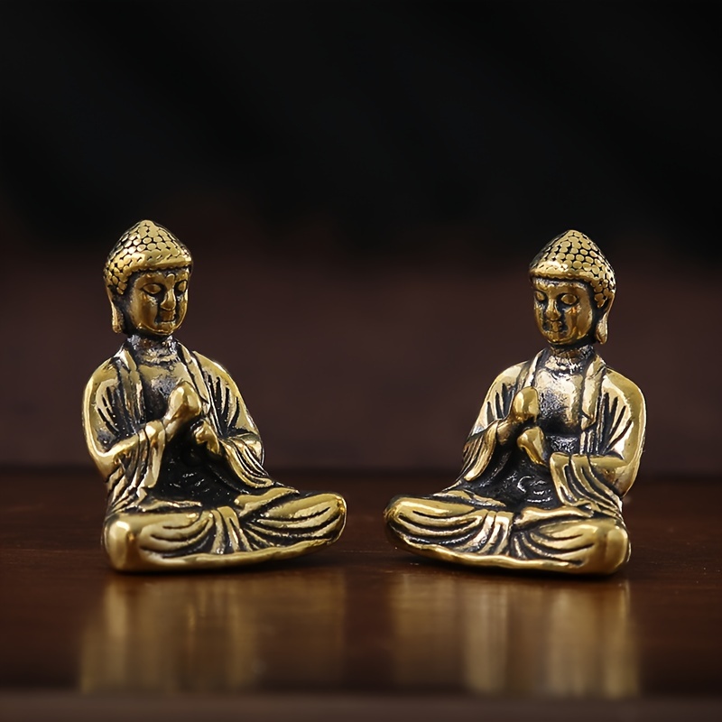 Figura de buda sentado meditando con base de hoja y velas, resina, estatua  de buda decorativa, meditación, decoración zen del ho
