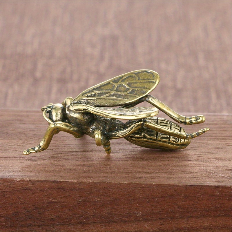 Brass Golden Bees Vintage Beetle Ornament Figurine Sculpture