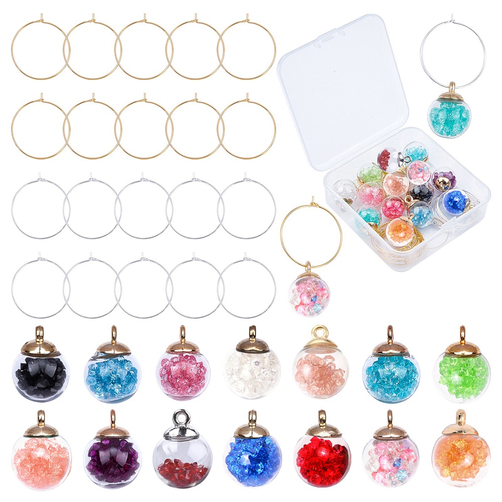 50PCS Wine Glass Charm Rings 25mm Open Jump Ring Earring Beading Hoop For  Jewelry Making Wedding Birthday Party Festival Favor Earrings Making Small B