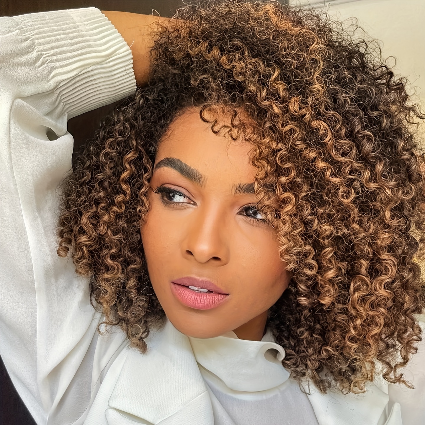 Short curly shop human hair