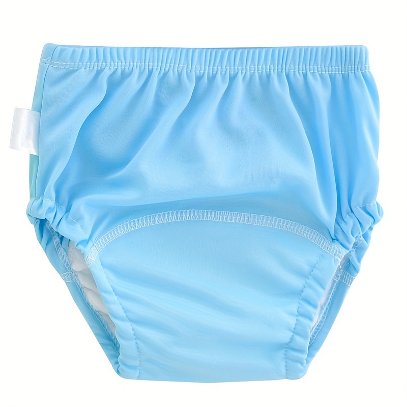 1pc High Waist Transparent PVC Plastic Underwear Adult Diaper Incontinence  Shorts Teen Diaper Cover Non-Disposable Diaper Blue Super Soft