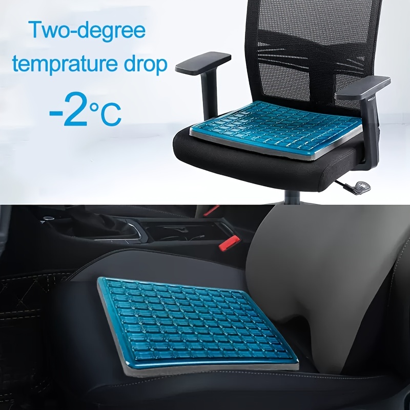 Honeycomb Cooling Gel Support Seat Cushion with Non-Slip Breathable Cover -  Ergonomic & Orthopedic - Car Office Seat With Flex Back Support Absorbs