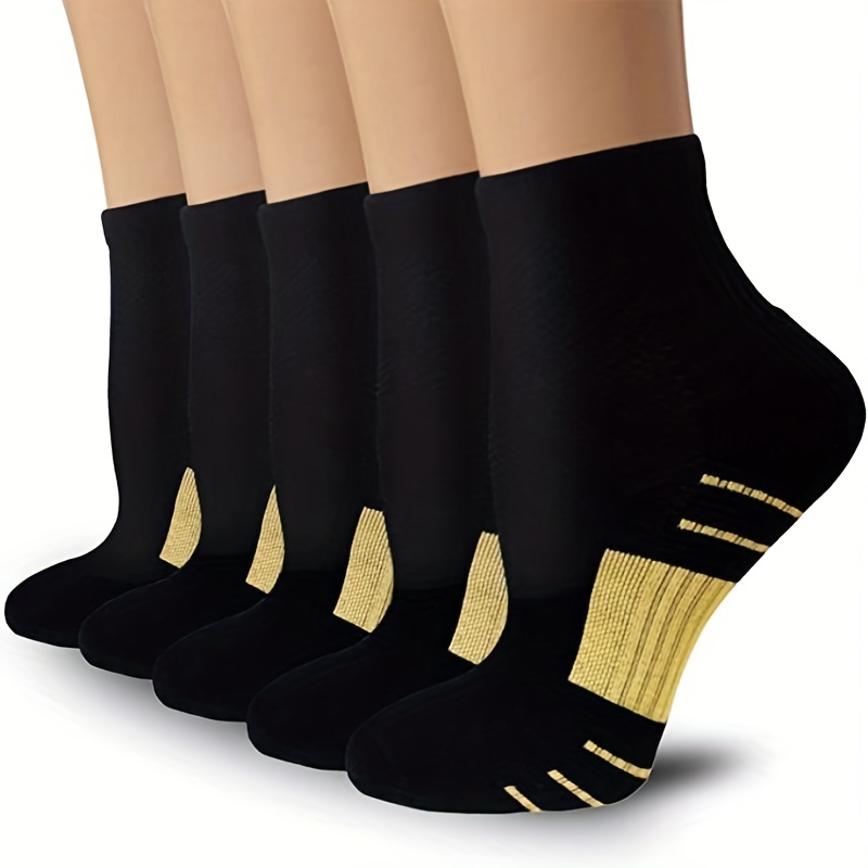 Chaussette de compression de cheville pour hommes et femmes 7 paires,  chaussette de course à compression coupe basse avec soutien de cheville