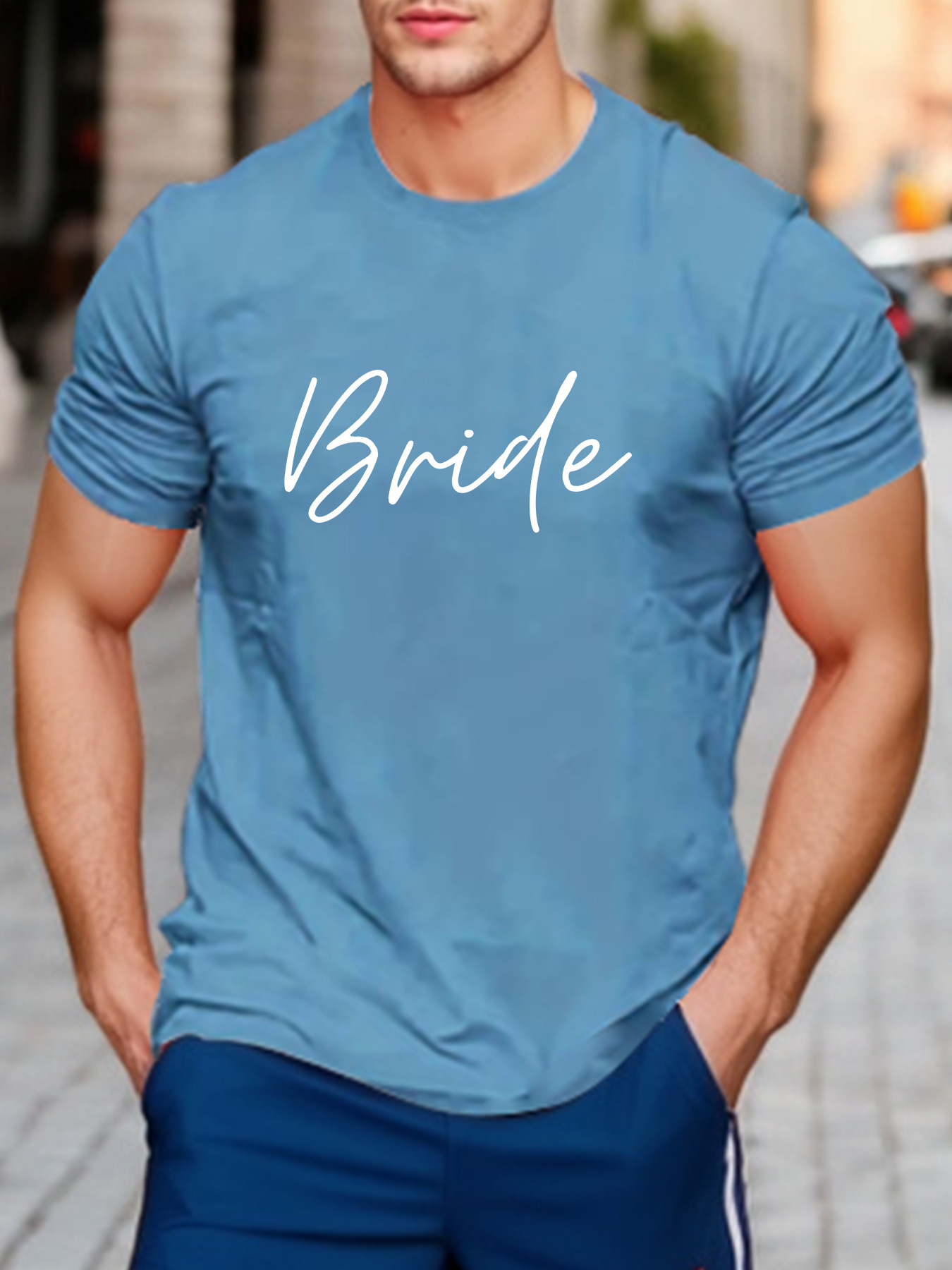 Team Bride Print T shirt Short Sleeve Crew Neck Casual Top - Temu