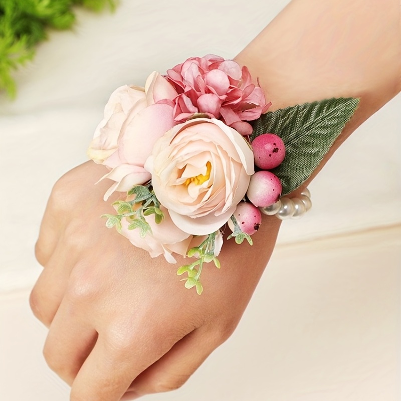 Wrist Corsage Wristlet Band Bracelet For Girls Women Bride - Temu