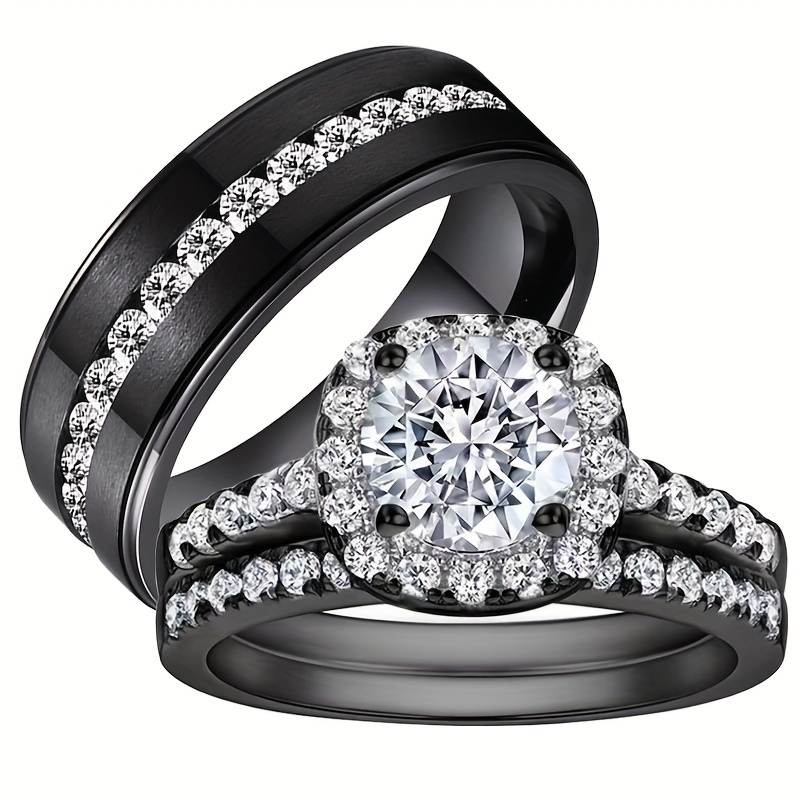 Matching black store promise rings