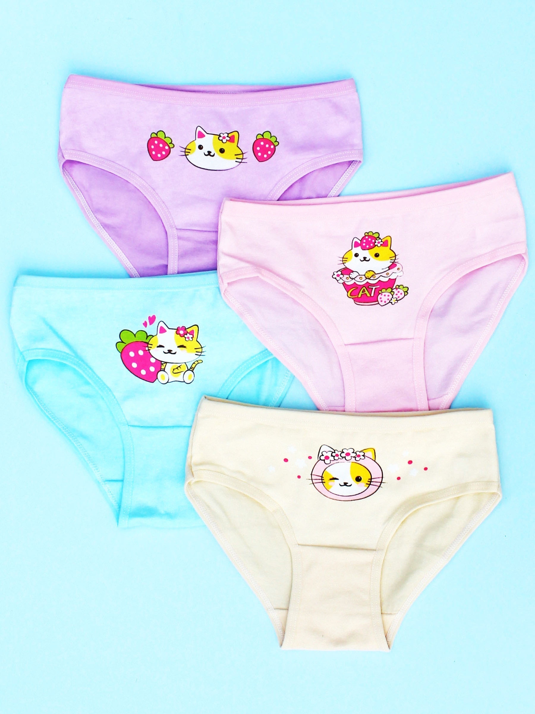 3/6/Cotton Kids Underwear Girls Cute Cartoon Design Bow For