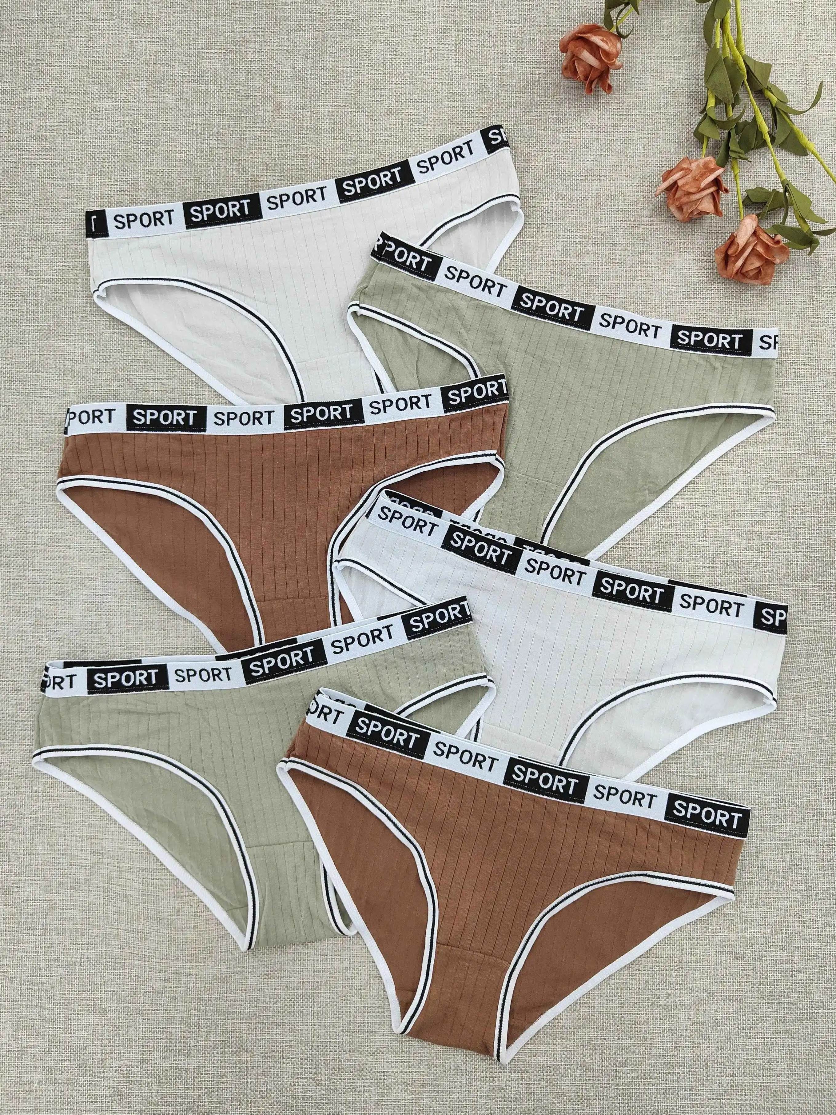 6pcs Cat Pattern Hispter Panties, Comfy Letter Tape Intimates Panties,  Women'a Lingerie & Underwear