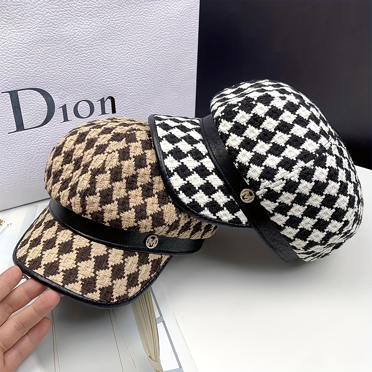 Houndstooth Tartan Baseball Cap For Men And Women British Plaid