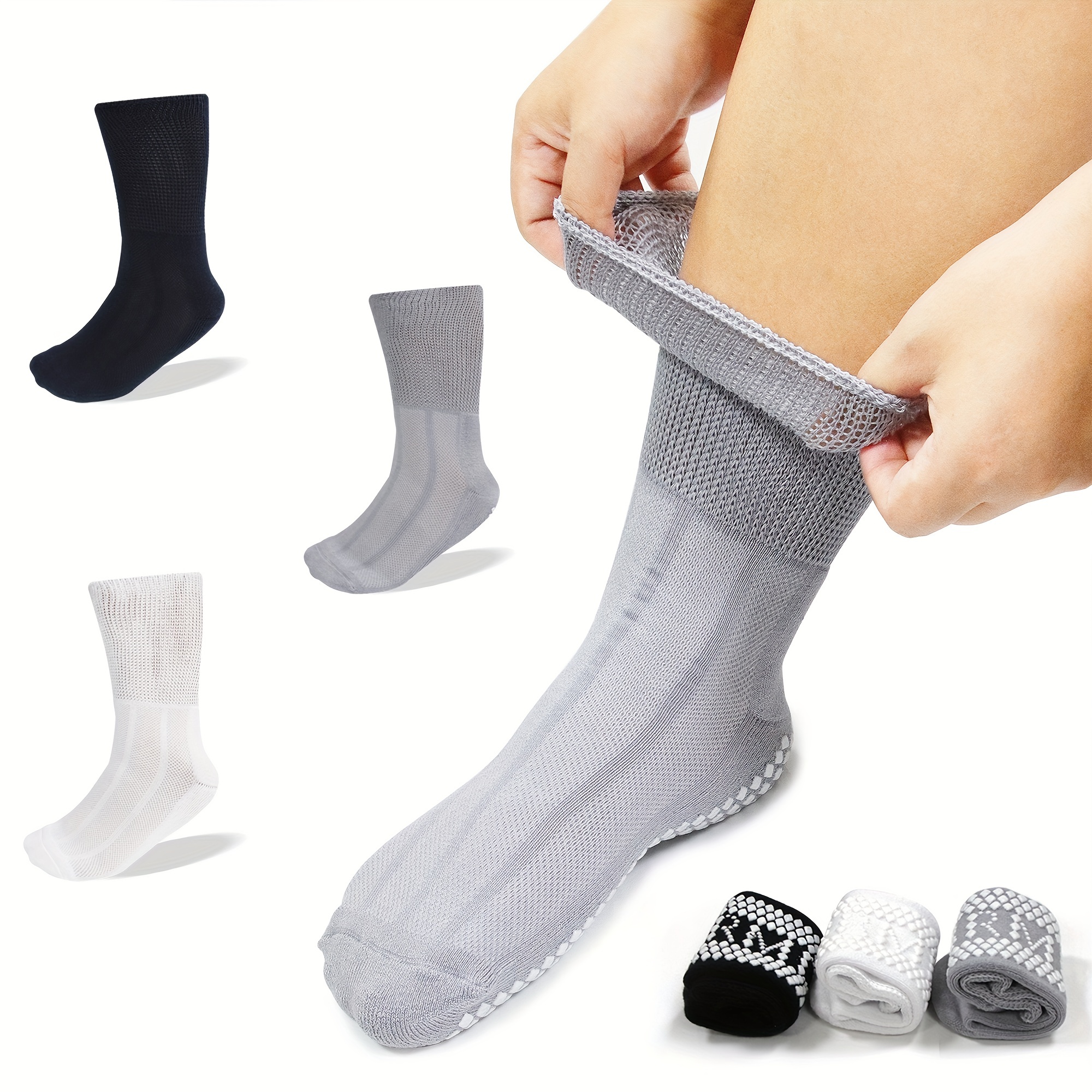 3 Pair Socks Extreme Loin Diabetic Problemfüße Vein Friendly Grey