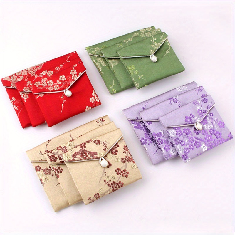 10 Pcs Silk Jewelry Pouch with Zipper 4×5 Chinese Silk Pouches Travel Jewelry  Pouch Small Zippered Jewelry Pouches Asian Jewelry Pouch for Traveling  Jewelry Wedding Gift Package 