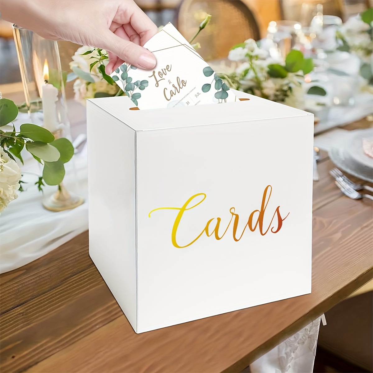 1 Juego De Cajas De Madera Para Tarjetas De Boda Con Candado - Temu