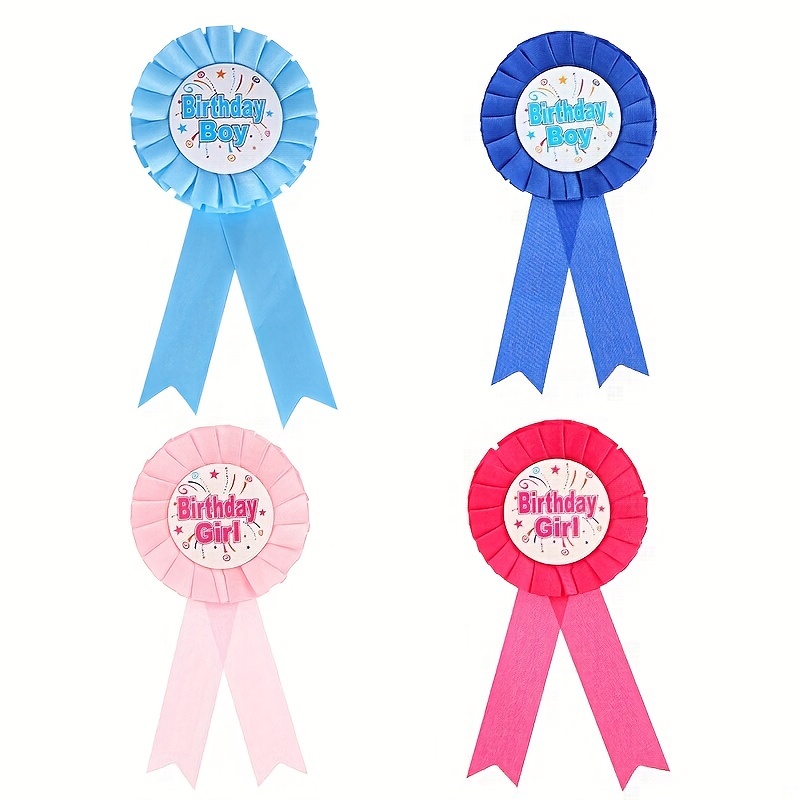 Happy Birthday Boy Girl Child Adult Anniversary Tinplate Badge Pin Award  Ribbon Party Decorations Supplies Black 1pcs