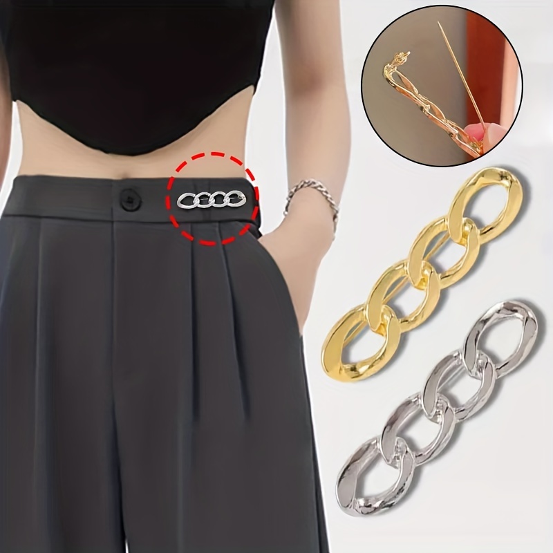 Temu 5pcs Waistband Pin Anti-Exposure Brooch Safety Pins Brooch for Women, Brooch Tightening, Brooch, Clothes and Skirt Waist Anti-Flipping Buckle,free