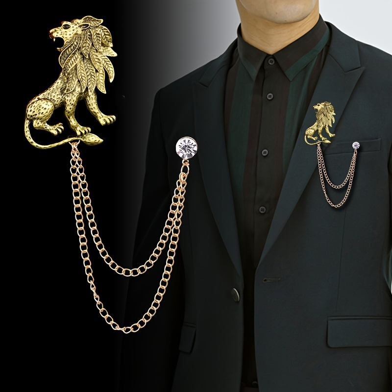 XIAQUJ Gentlemen Suit Brooches Simple Elegant Double Leaf Collar Pin Brooch  Gold Silver Brooch Brooch Silver 