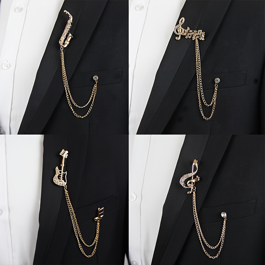 1pc Brooch Pins for Men English Style Suit Chain Pins Crown Vintage Corsage Business Suit Accessories,White+Silvery,$1.69,Golden,Temu