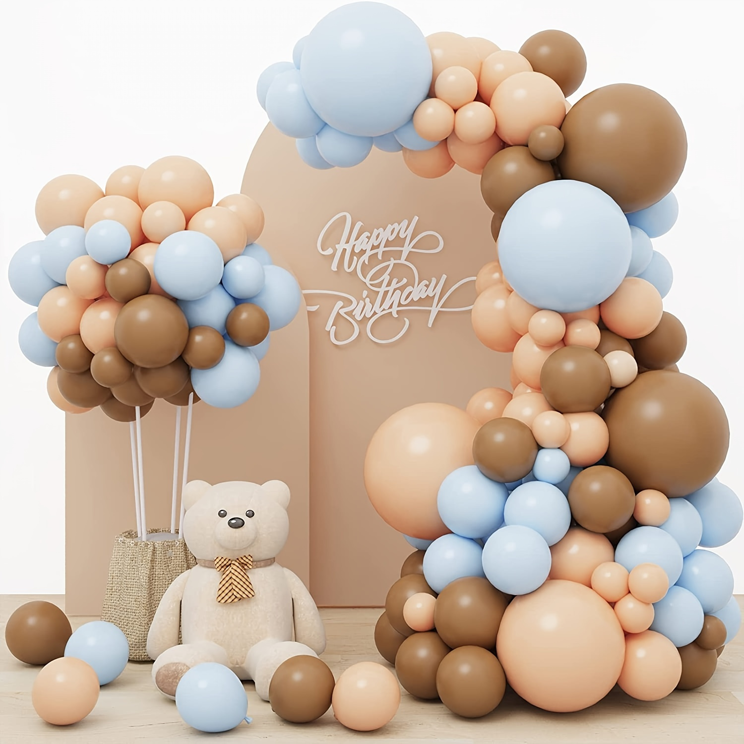 Teddy bear Clipart balloons Baby neutral shower Pastel By Solo Art