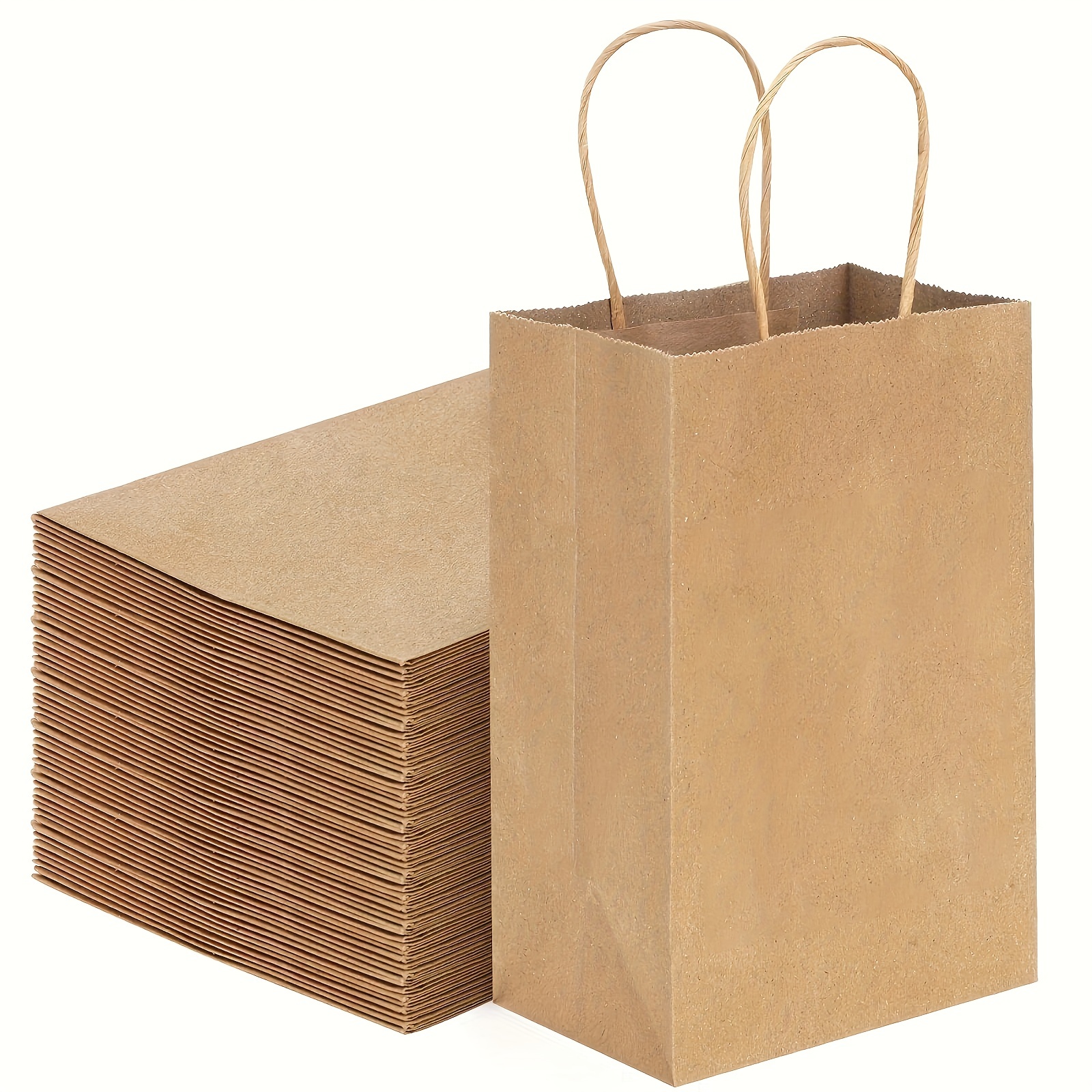Bolsas de papel kraft de 10 x 5 x 13 pulgadas, 100 bolsas de compras Kraft,  bolsas de regalo, bolsas de venta al por menor, a granel reciclado, bolsas
