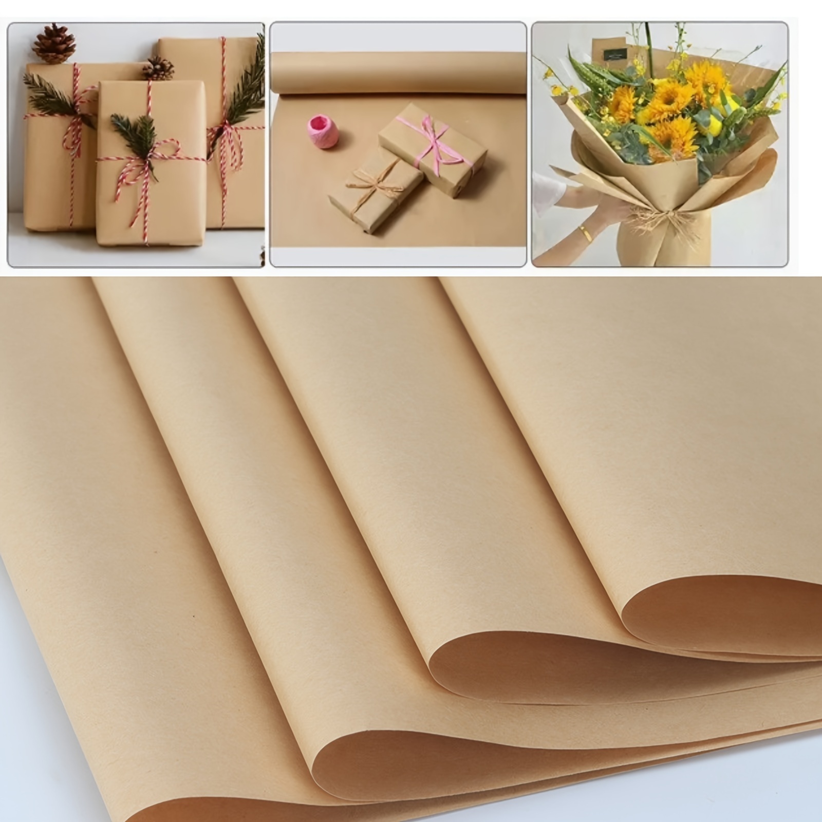 30 Meters Brown Kraft Wrapping Paper Roll for Wedding Birthday Party Gift  Wrapping Parcel Packing Art Craft 