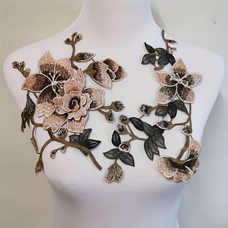 Flower Embroidery Applique, Three-dimensional Symmetrical Clothing