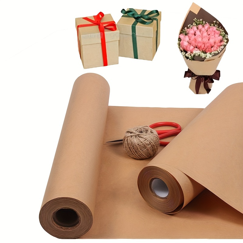 Rollo de papel kraft de material reciclado para manualidades, ideal para  envíos, envoltura y manualidades, papel de regalo postal, rollo de papel de