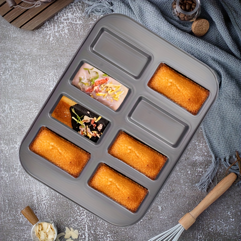 Nonstick Mini Loaf Pan , Carbon Steel Mini Bread Pan 8 Cavities, Non-toxic  & Easy Cleanup,Grey 
