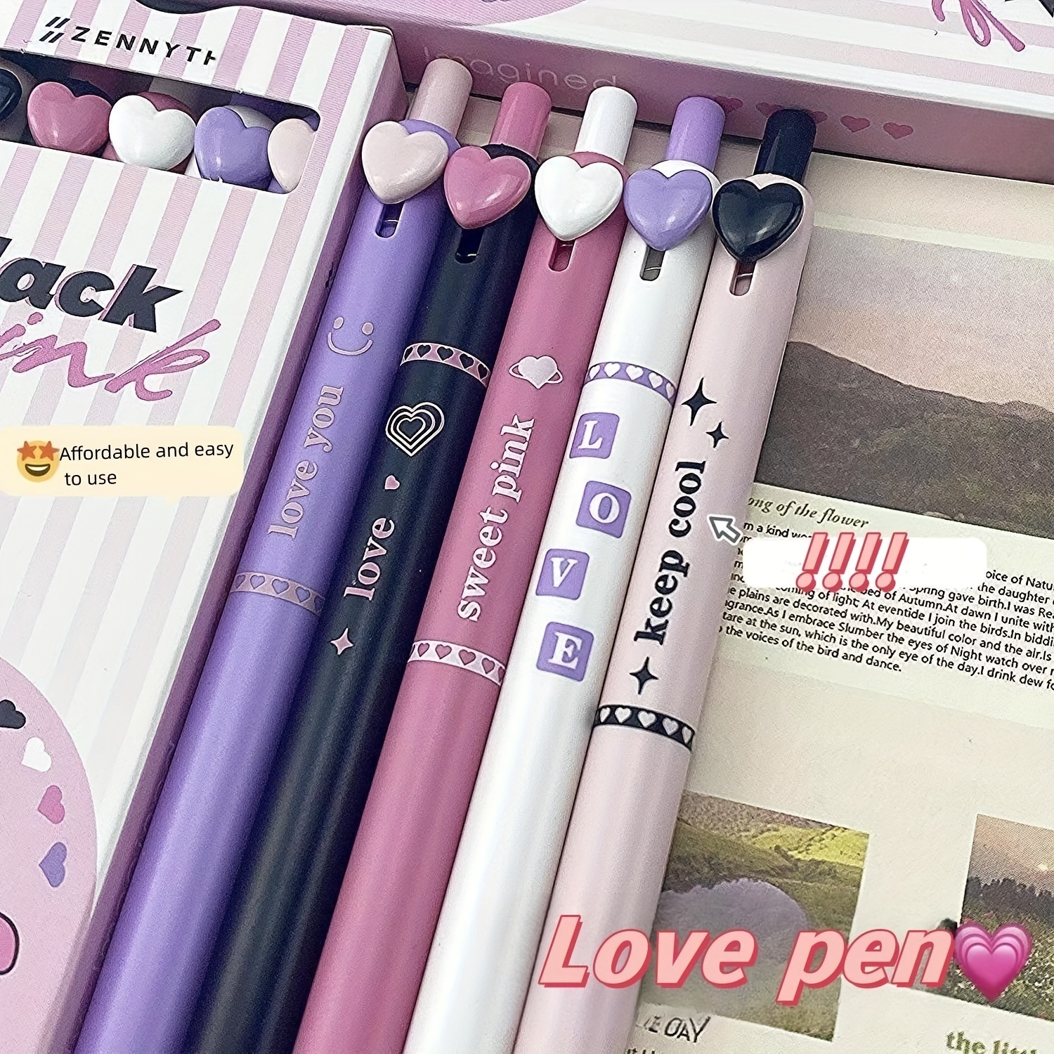 Macaroon Candy Color Retractable Ballpoint Pens Cute Kawaii - Temu