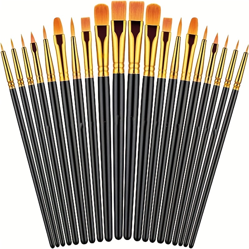Acrylic Paint Brush Set, 15 Pcs Nylon Hair Paint Brushes for All Purpose  Oil Watercolor Face Body Rock Painting Artist, Small Paint Brush Kits for  Kids Adult Drawing