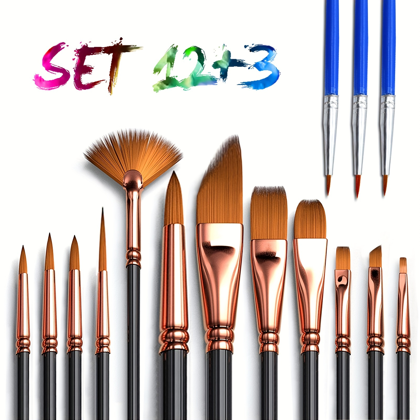 Miniature Model Paint Brush Set - 7 Pieces Fine Detail Painting Brushes for  Art Painting - Acrylic, Watercolor, Gouache, Oil - Airplane Kits, Ceramic