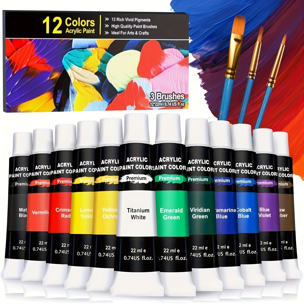 Pintura Fosforescente 12 Colores 60ml / 2oz Pintura Acrílica - Temu
