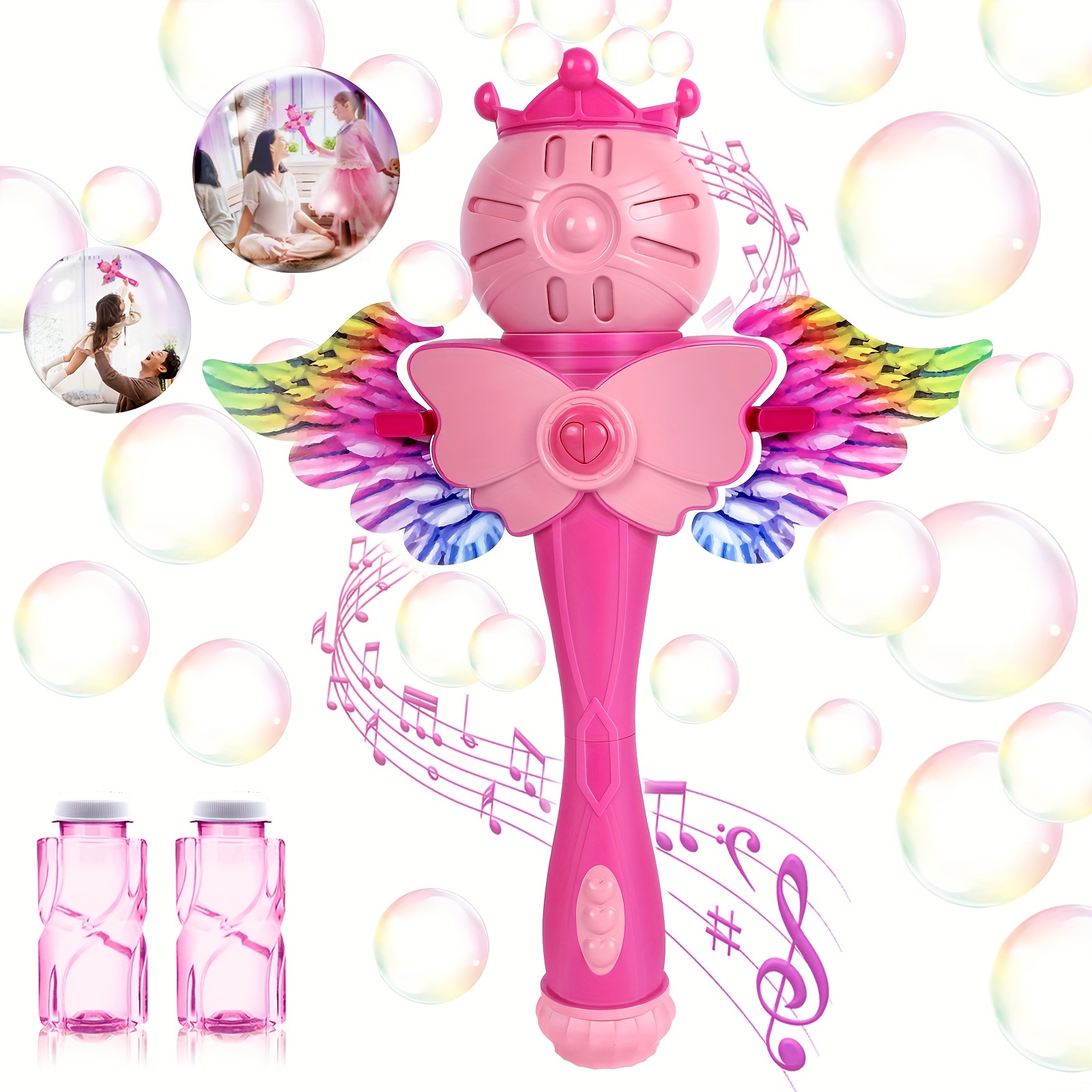 Bubble Toy for Kids, Automatic Electric Turn Eyes Toys Bubble Wand Maker,  Musical&Light Up Bubble Toys for Toddlers Outdoor, 3 4 5 6 7 8 Year Old  Girl