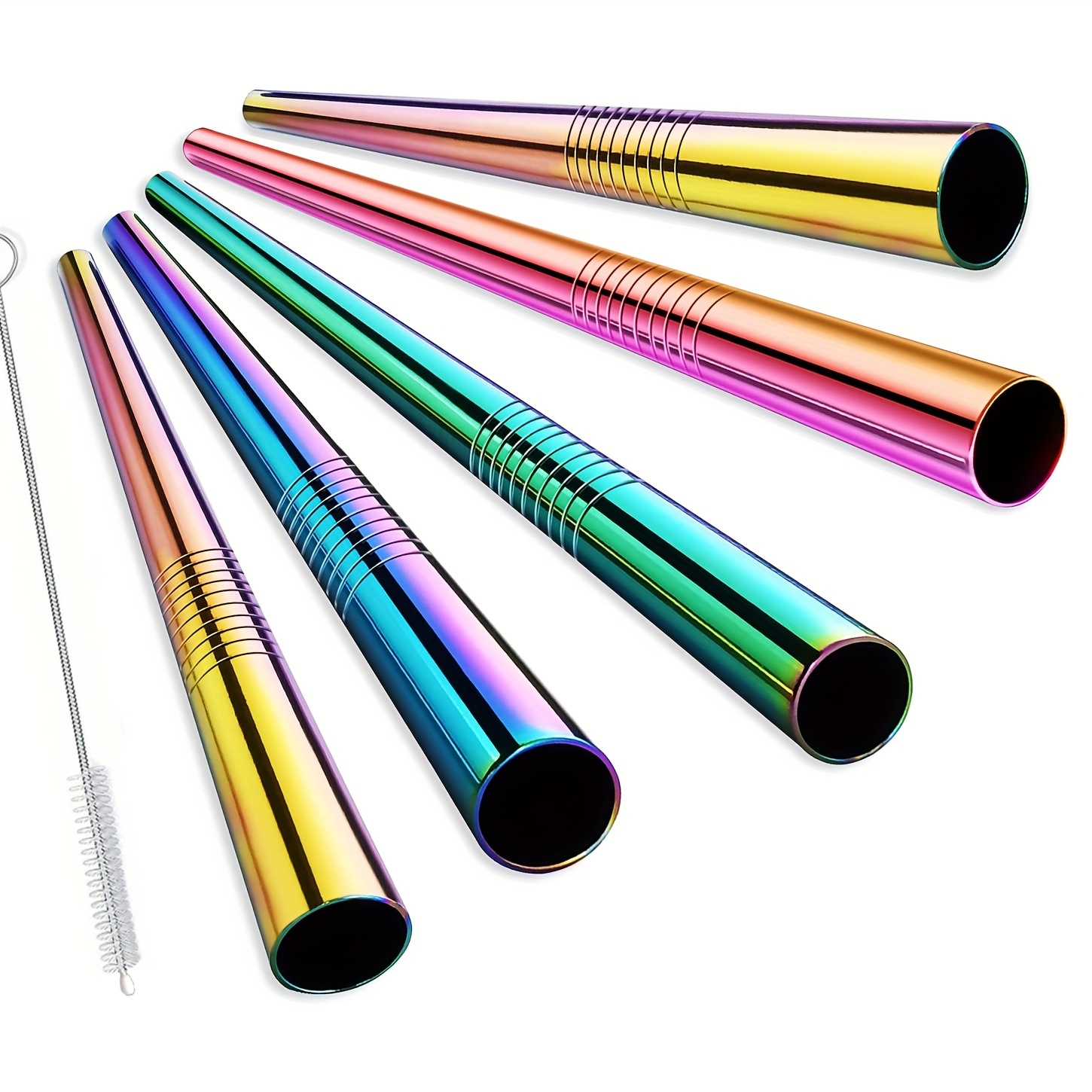 Colorful Metal Straws Reusable Drinking Straws 12mm Wide 304 Stainless Steel  Bubble Tea Straws for 20 oz Tumblers Cup Drinkware