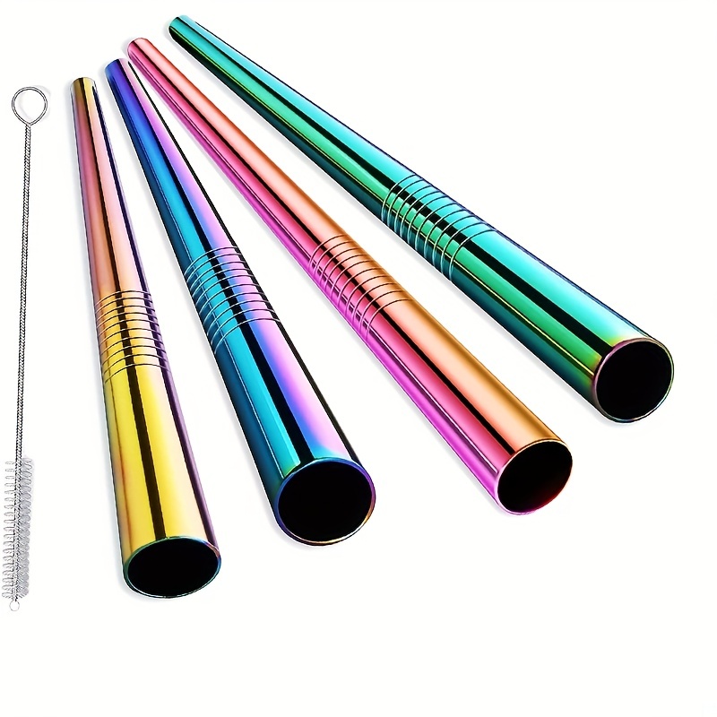 100 Pack, Extra Wide Paper Smoothie, Boba Straws - 10 mm Wide Biodegradable Straws for Bubble Tea (Tapioca, Boba Pearls), Milkshakes, Jumbo Drinks 