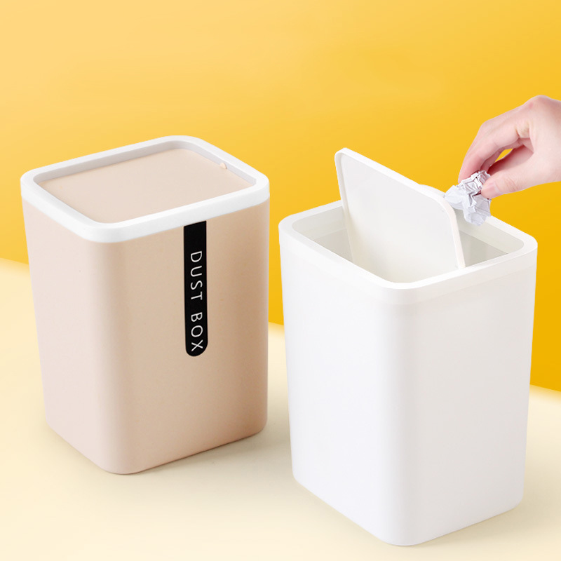 Zerodeko Mini papelera de escritorio, con tapa y asa, portavasos, mini  maceta de metal con forma de cubo de basura de hierro para oficina en casa
