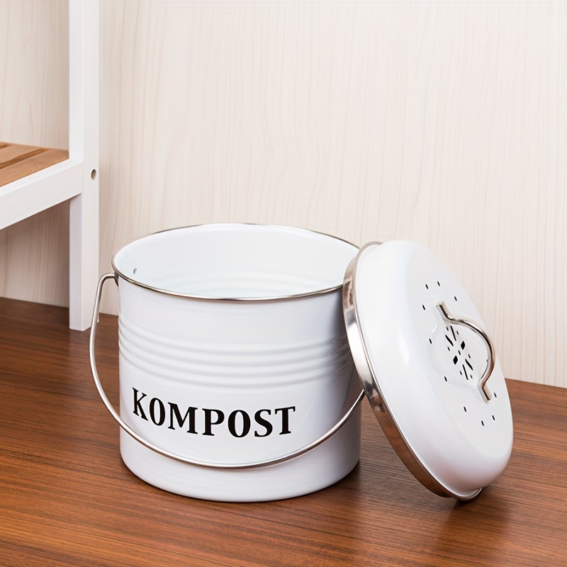 Compost Bin With Lid For Countertop, Rust Proof Indoor Composter Bucket,  Non Smell Filters (white) - Temu