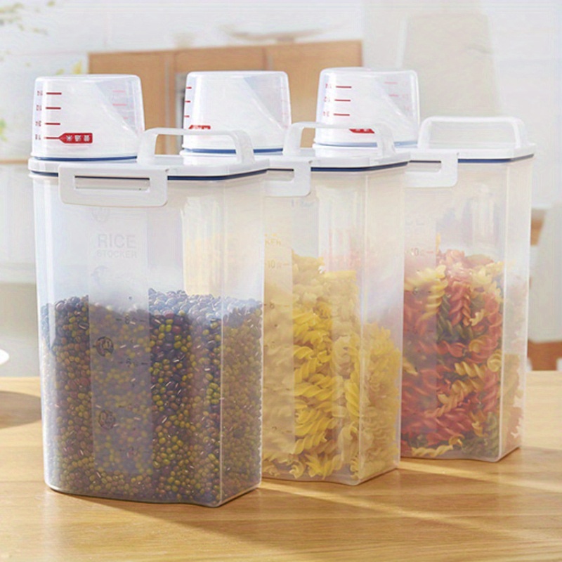 Airtight Rice Container with Lid Measuring Cup 10 Lbs Reusable Sealed Rice  Storage Container Food Grade BPA Free Airtight Food - AliExpress