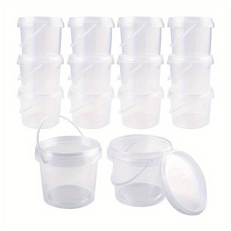15 Pack 8 oz Slime Containers with Lids and Handles,Mini Toy