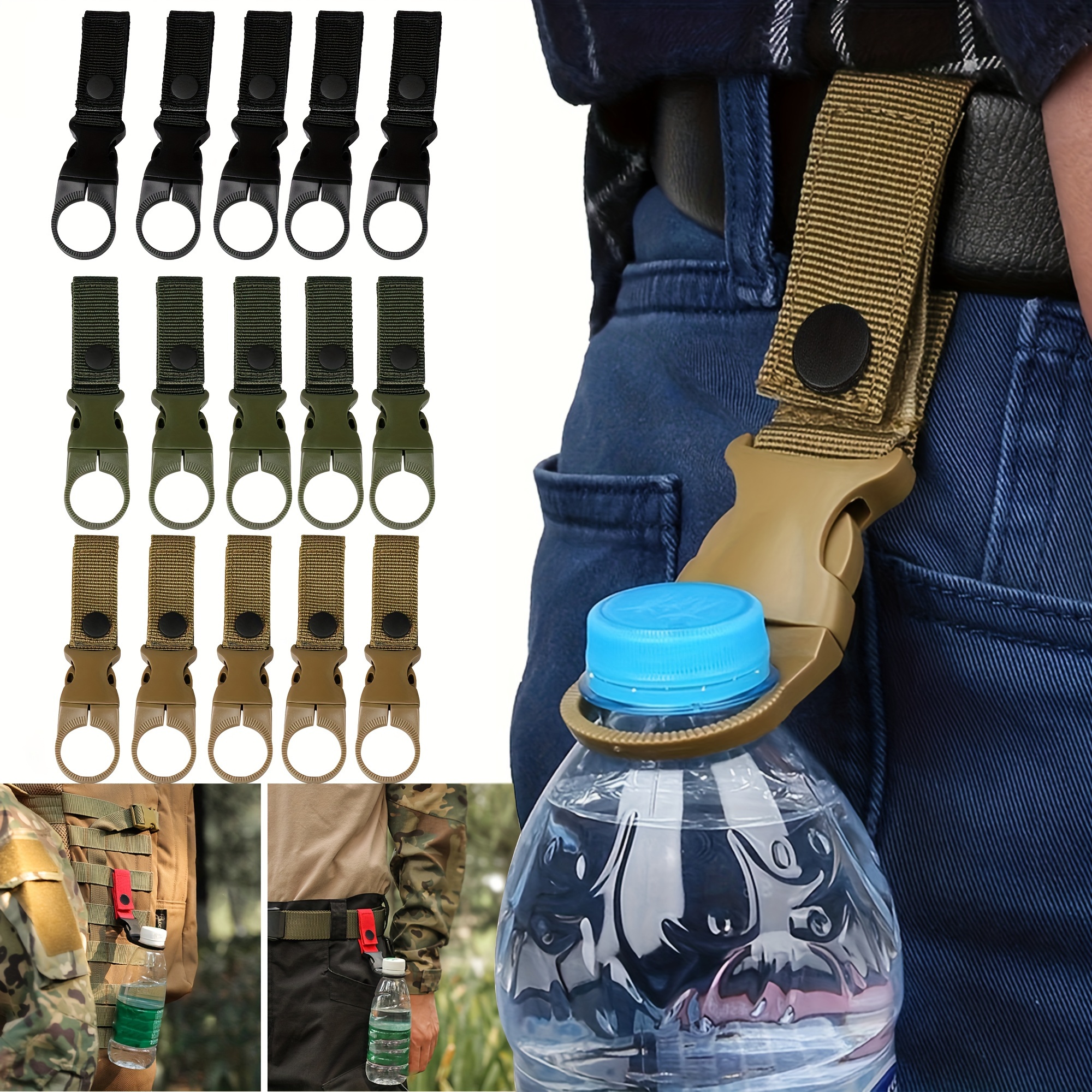 Tactical Outdoor Water Bottle Buckle Clip Carabiner Bottle Belt