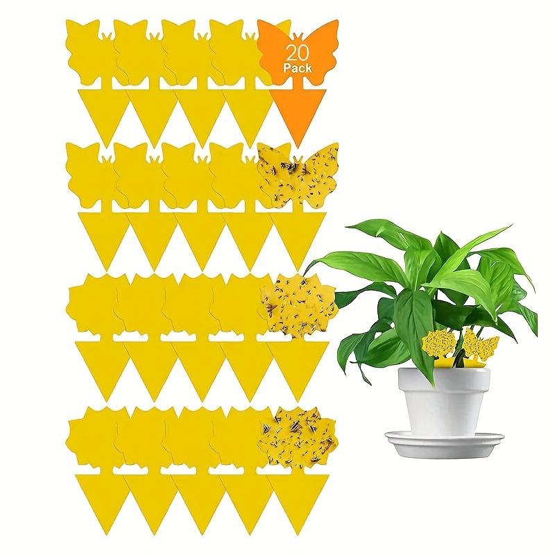 40 Pcs 5 Shapes Yellow Extremely Sticky Traps for Fruit Fly, Whitefly,  Fungus Gnat, Insect Catcher Traps for Indoor/Houseplants/Kitchen,  Non-Toxic